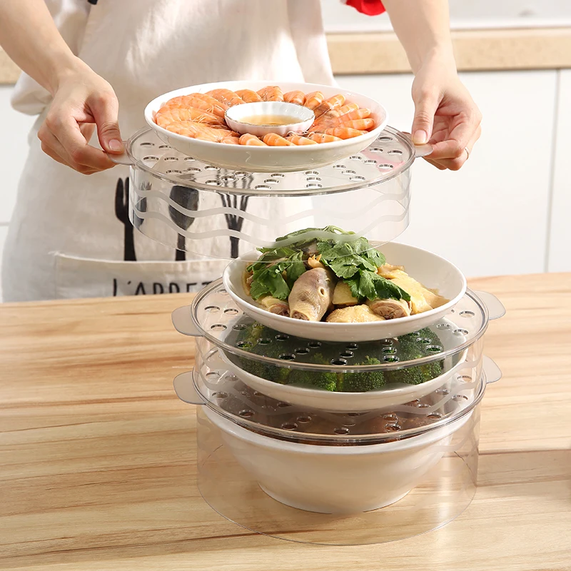 4-layer transparent insulation vegetable cover foldable Clear pop-up Restaurant table cover amazon clear acrylic food dome cover