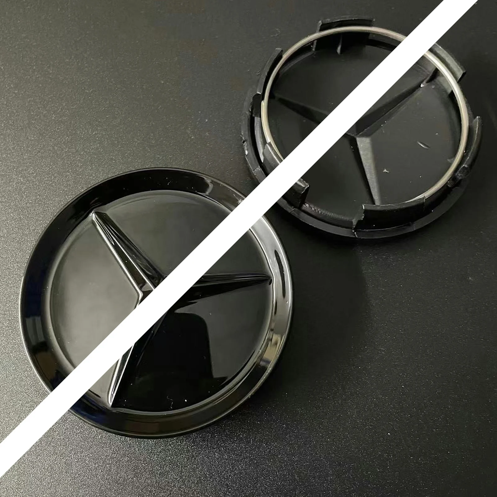 63.5mm Integrated Black or Silver Wheel Rims Center Hub Caps For Mercedes Benz Star Logo Auto Accessories