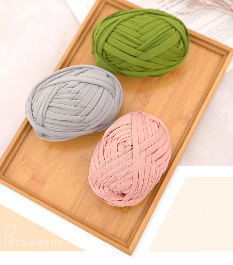 New Material Blanket Crochet Tape Fancy Yarn 92% polyester 8% Spandex T Shirt Yarn for Bags