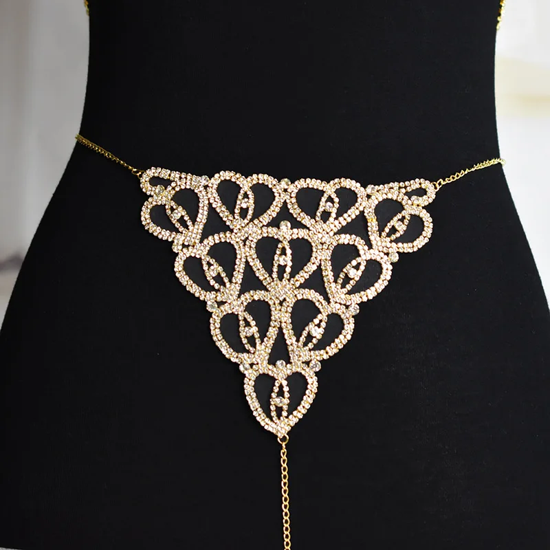 PUSHI Luxury Rhinestone Womens Sexy Underwear Accessories Jewelry Set Body Chain Wholesale Diamond Crystal Alloy Unisex SAD01