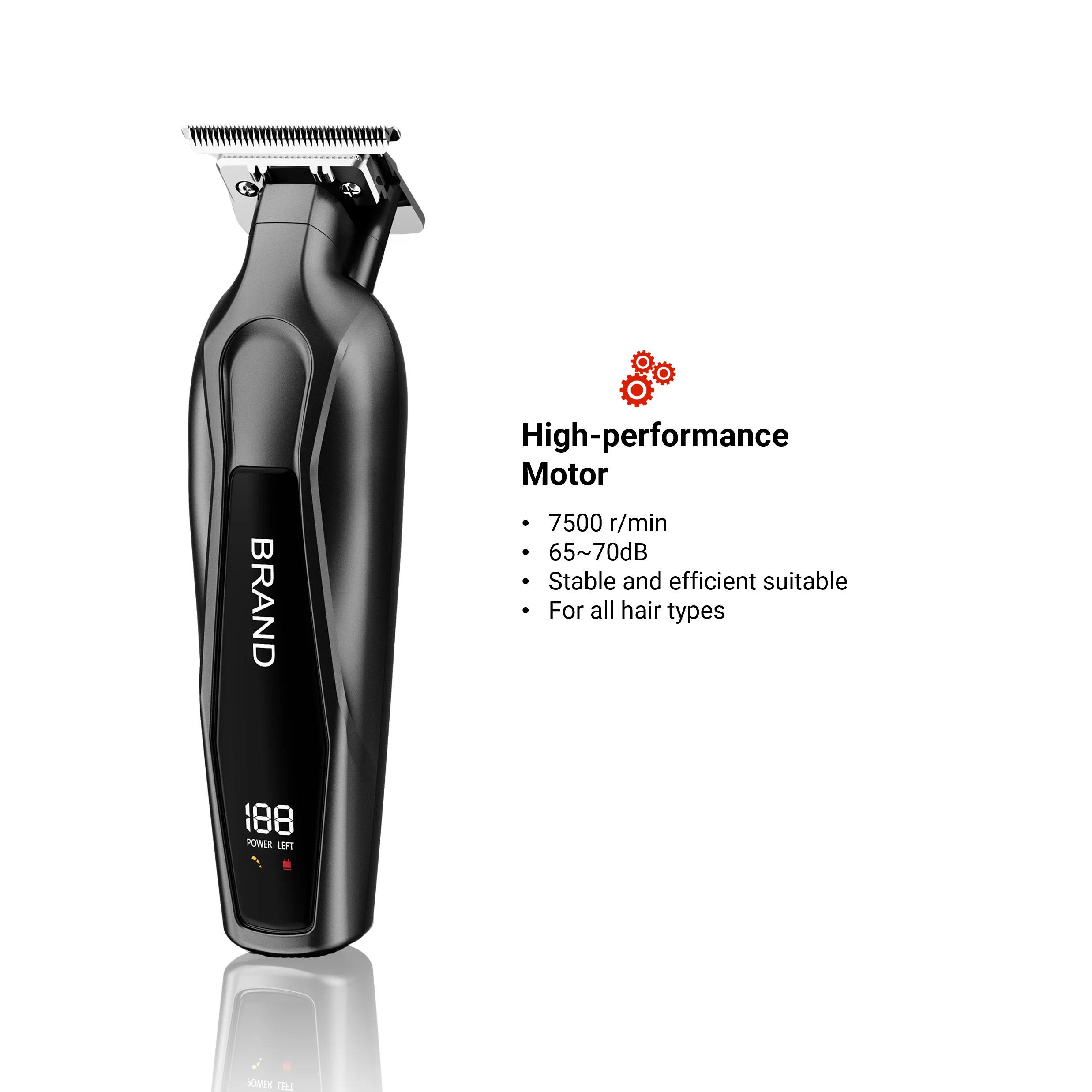 AL-255S Professional Cordless Rechargeable Barber Hair Clippers T-blade Precision Detail Trimmer With Ultra-sharp Blade