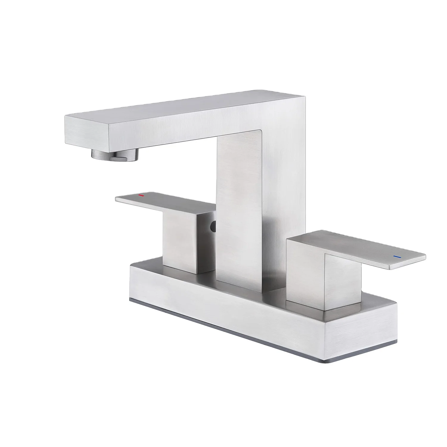 Aquacubic Two-Handle Centerset Brushed Nickel Bathroom tap Bathroom Sink Vanity Faucet