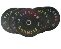 Hot sale Gym equipment fitness  body building weight lifting black rubber weight plate bumper plate colorful weight plate