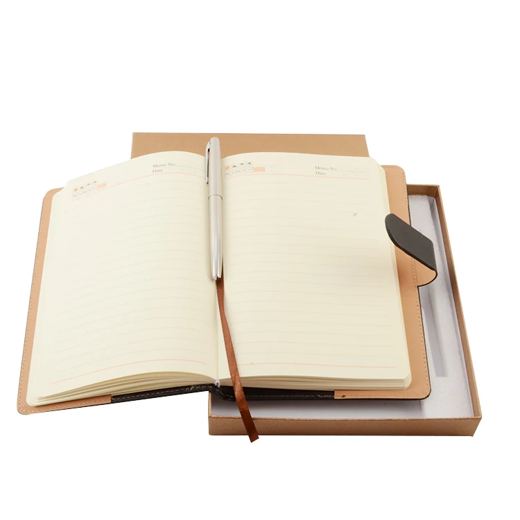 Wholesale Customized logo Hardcover A4 A5 various sizes PU Leather Paper College Students Notebook