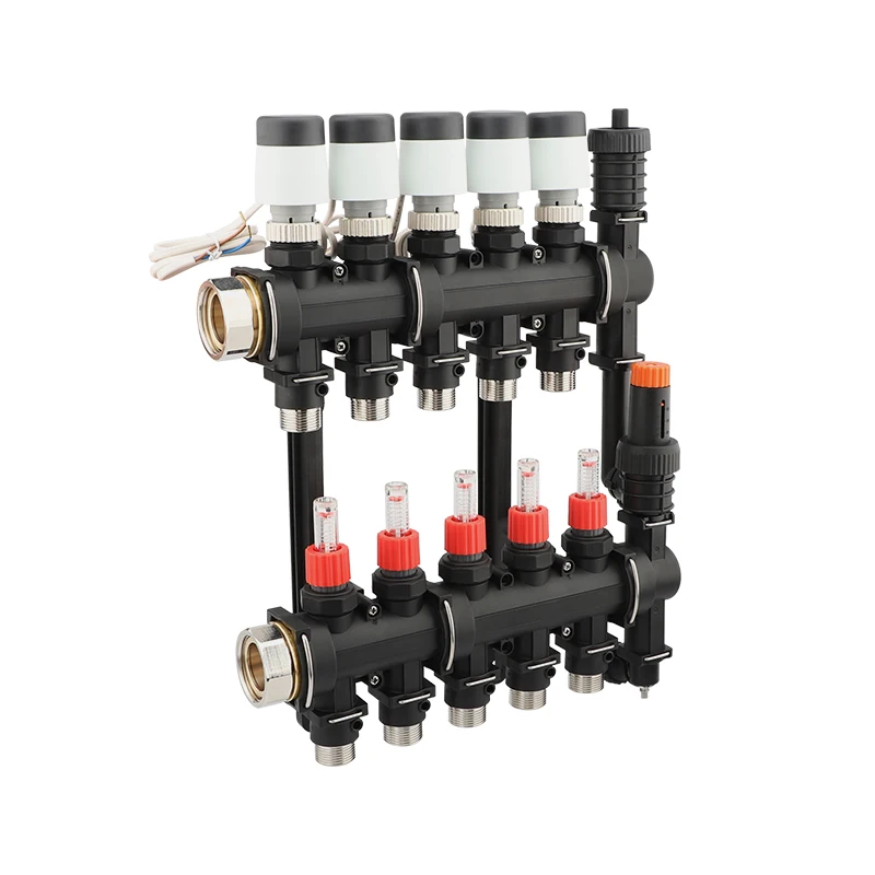 Floor Heating Components Radiation System Electric Thermostats Flowmeter Plastic Manifold