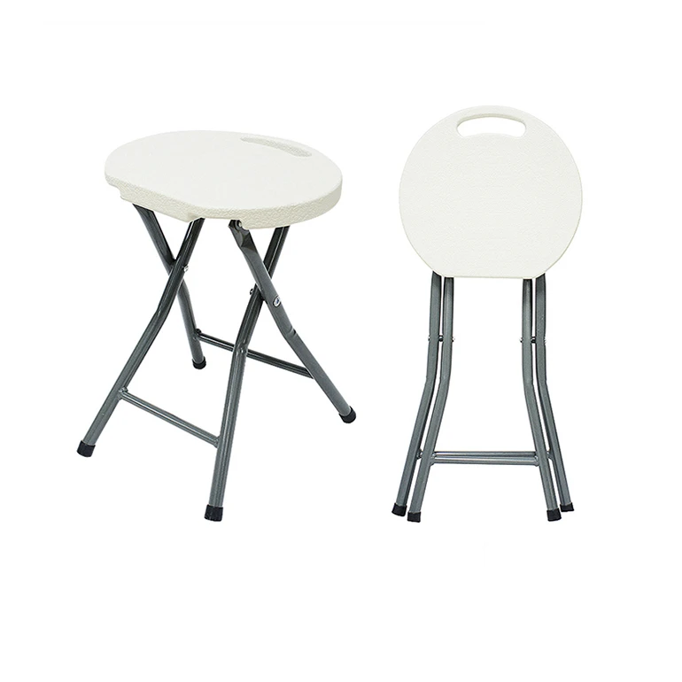 White Home Garden Event Waterproof Lightweight Hdpe Plastic Foldable Retractable Folding Stool Chair Portable