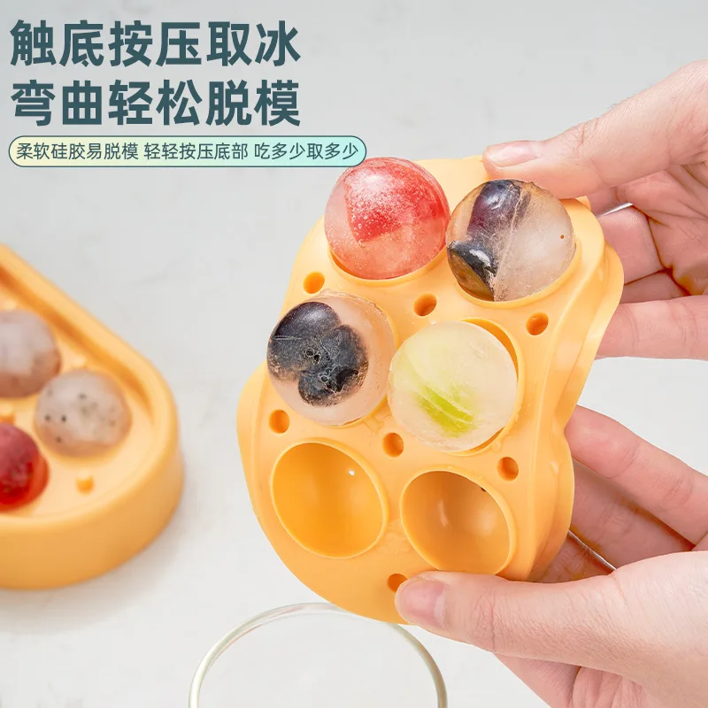 wholesale diamond plastic USA mini ice ball maker round silicone ice cube tray with container lid