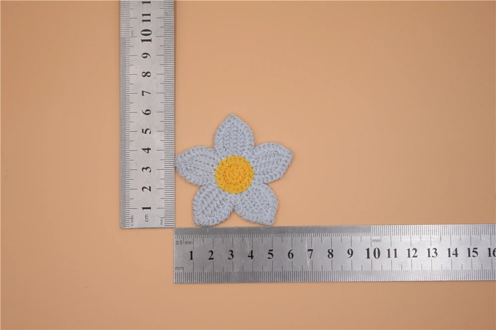 MS23237 Hot Sale Crochet Flower Shape Applique Colorful Sew On Embroidered Patches