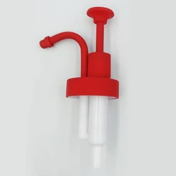 Luxury style bright red rubber paint stainless steel special long nozzle hand push lotion pump dispenser 33mm