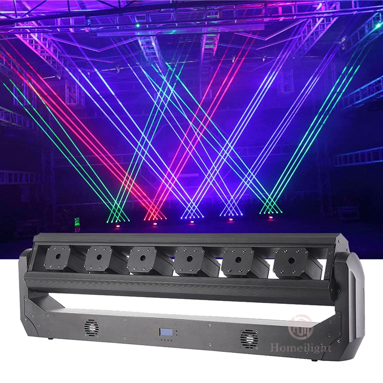 Hongmei  6 Eyes Red Green Moving Head Laser Light Show Projector Rgb Lasers Club Bar Disco Dj Lights Equipment
