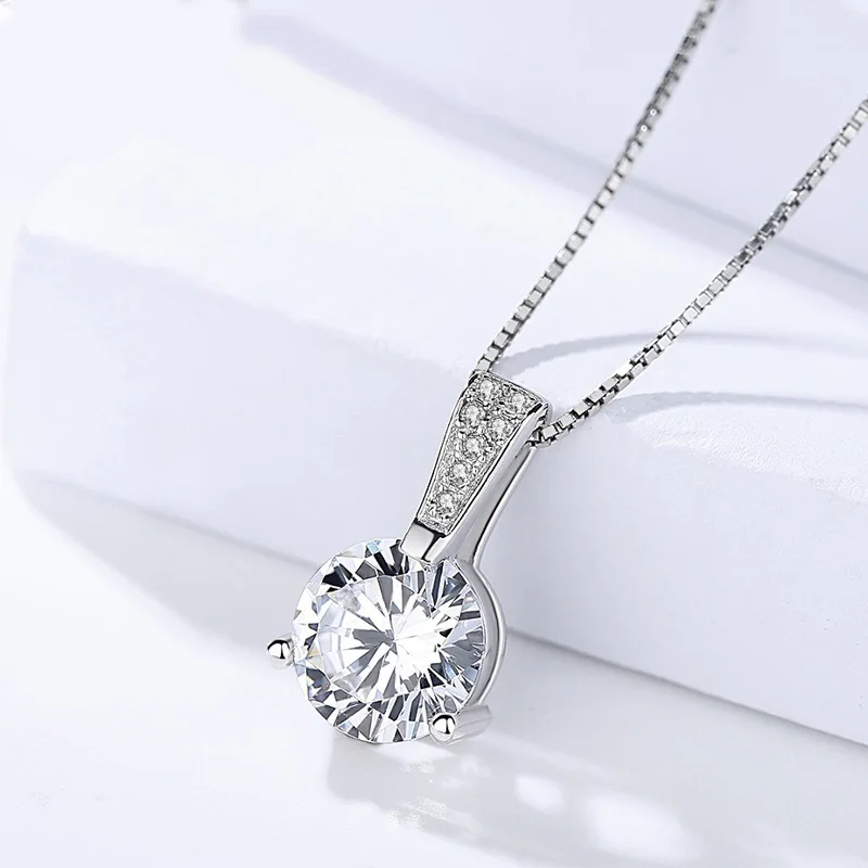 High Quality 925 Silver Jewelry Zircon Pendant Necklace Luxury Diamond Women Jewelry Sets