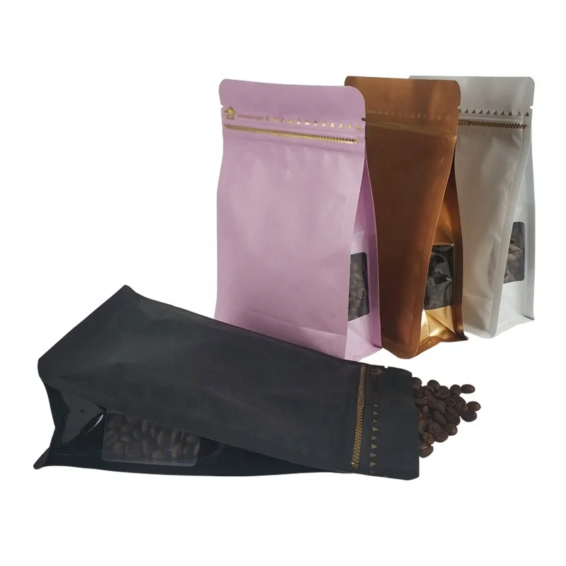 High quality matt color Aluminum Foil 16 oz 12 oz 10 oz coffee bags laminated material with zipper