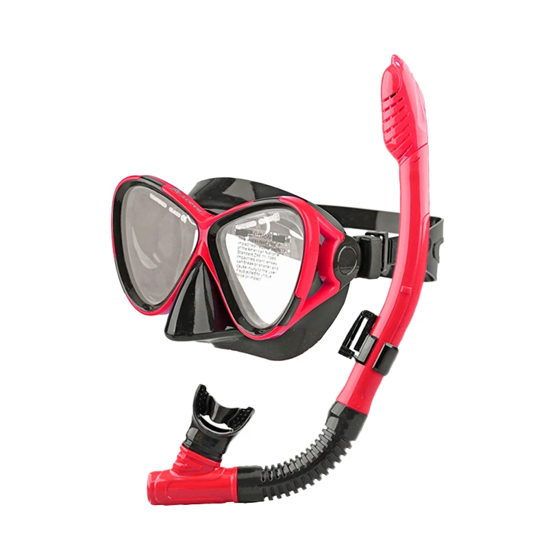 Profional Anti-Splash Silicone Snorkeling and Scuba Diving Goggles for Adults Dry Top Snorkel Mask Set for Swimming