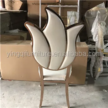 Hot-selling Leather Stainless Steel Flower Wedding Dinner Chair