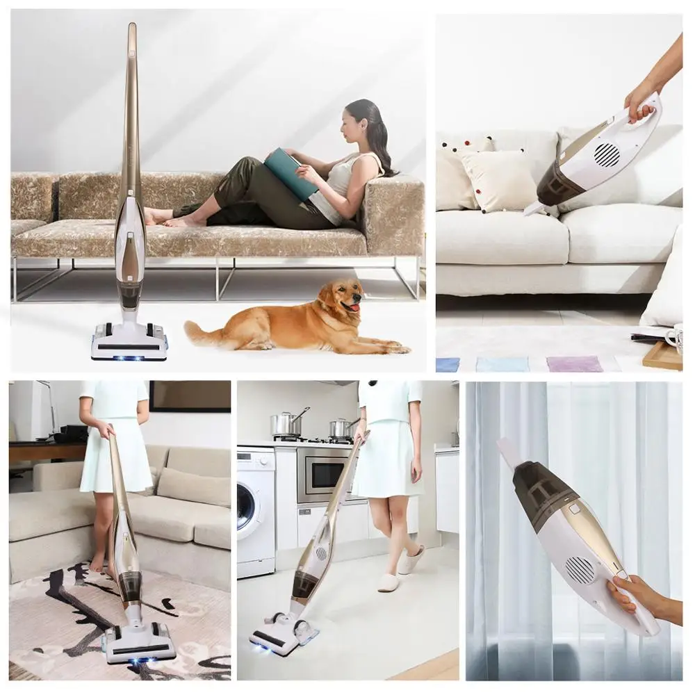 4 in 1 rechargeable sweeper, mop, stick vacuum cleaner and Handheld Cordless Vacuum Cleaner golden