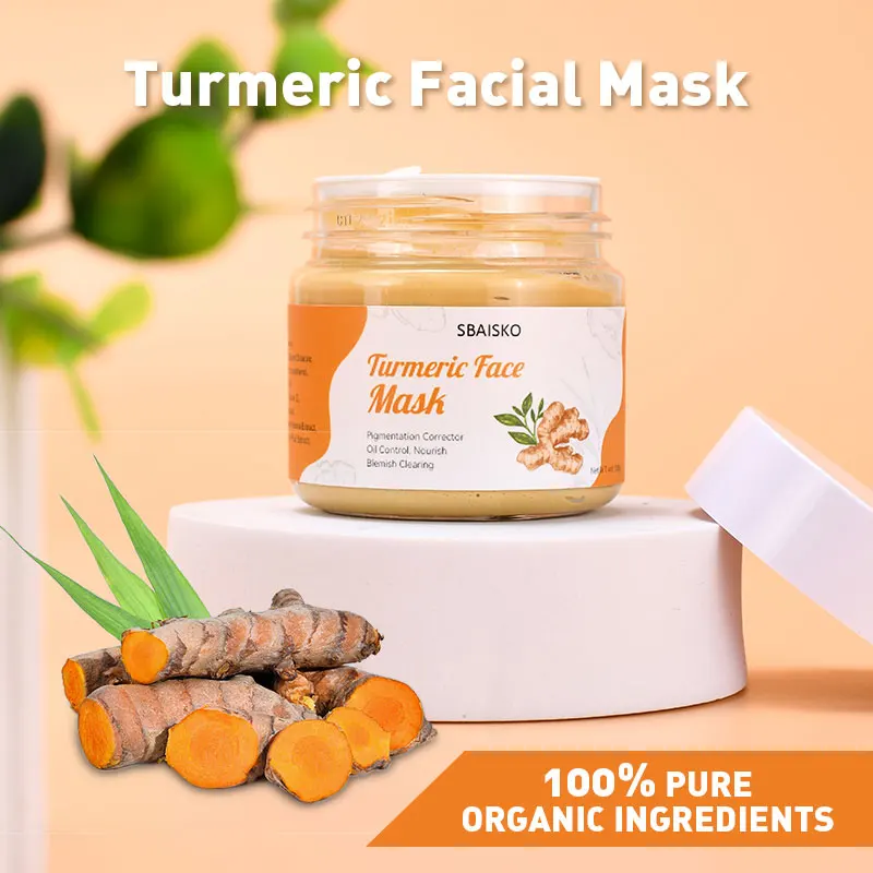 Turmeric Powder Face Mask Beauty Skin Care Brighten Repair Anti-Acne Tumeric  Extract Facial Bentonite Clay Mask