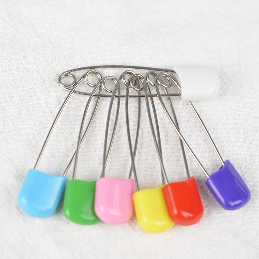 Plastic Head Safety Pins Safety Locking Baby Cloth Diaper Nappy Pins Buckles DIY Needle Pins Sewing Supplies