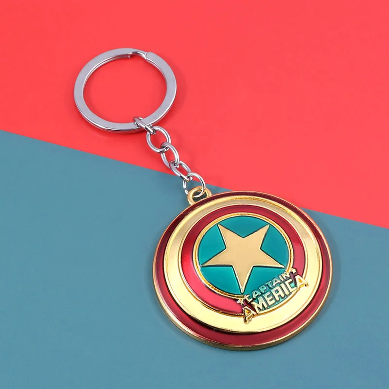 High Quality Marvel America Captain Shield Key Chain Custom Metal The Avengers Keychain Gifts