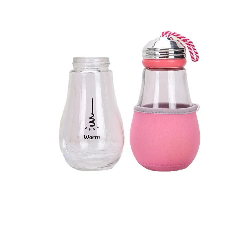 
Factory Direct Selling Narrow Mouth Sport Glass Water Bottles With Cloth Cover 