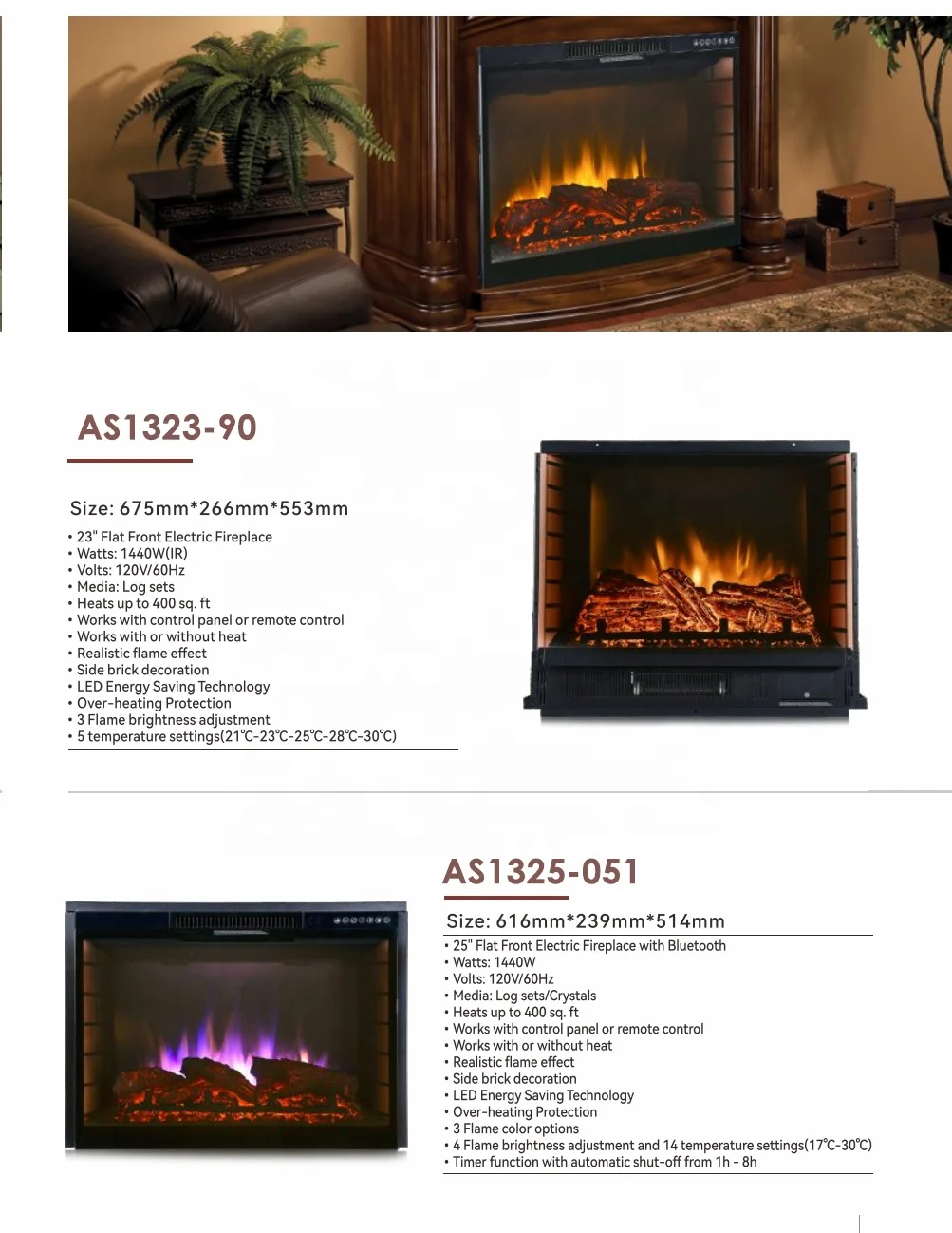 Современный домашний электрический камин, нагреватель, вставка в МДФ, защита от перегрева, камины, 23/26/28 дюймов