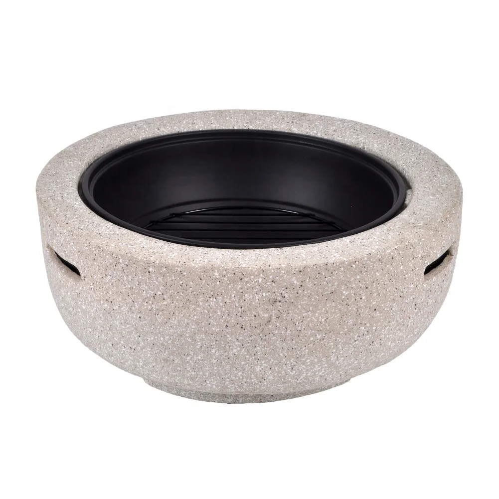 ZT 24 INCH Outdoor Round Magnesium Oxide Fire Pit MGO Garden Wood Burning Stove FirePits