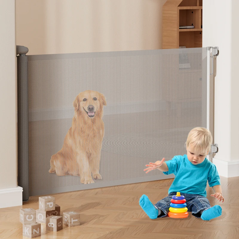 Prodigy SG025 Nieuw multifunctioneel ontwerp Innovatief intrekbaar gaas babyhekje voor gebruik als huisdier en in de keuken