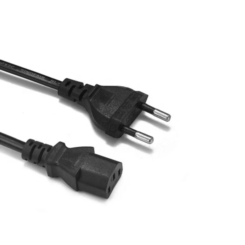 Factory Wholesale 1.2M EU Plug 220v 2 pin AC Power Cord Cable