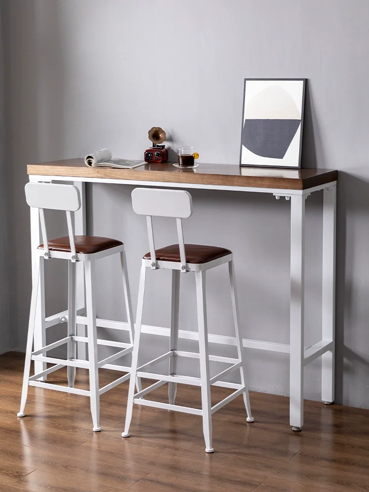 Wholesale High Quality Industrial  Bar Table and Chairs Set, Kitchen Bar Height Table with Stools Set of 2, Steel Frame