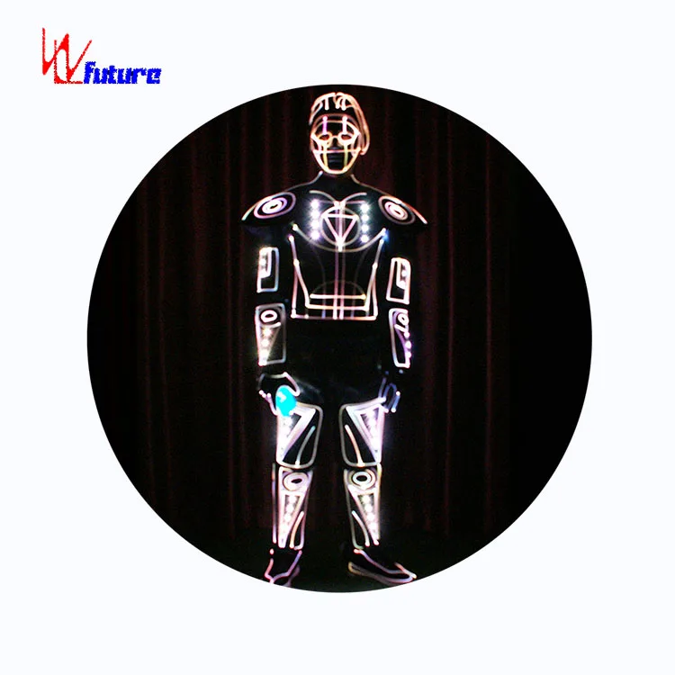 Future LED Adult Clown Costume for Stage Performances Includes Hat Glasses Shoes Pants for Robot and Ballroom Shows