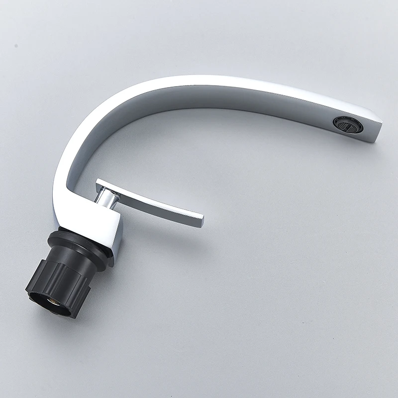 Curve Design Chrome and Multicolored Brass Bathroom Faucet Basin Sink Faucet Single Handle Cold and Hot Mixer Taps Beautiful