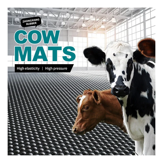 Density 1.4-1.5g/cbm Farm Interlocking 17mm Rubber Flooring Cow Stable Mats For Sale