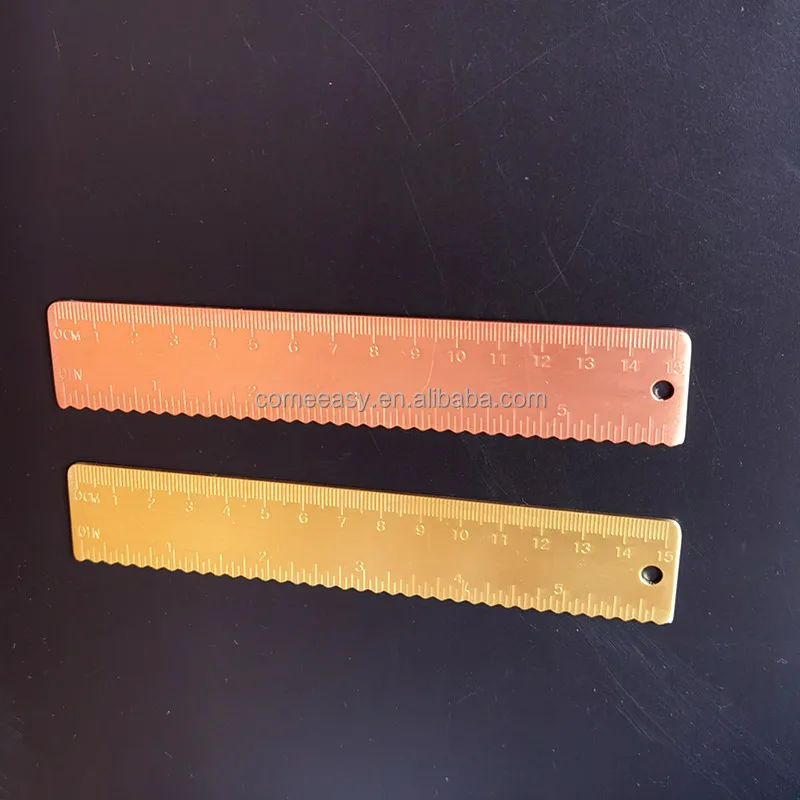 Gold Color Thick Brass Ruler Copper Wave Edge Straight Ruler 15CM wave