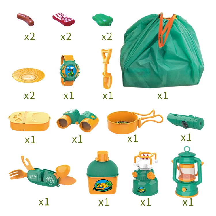 Indoor and Outdoor Toy Kids Camping Set Pretend Play Set for Kids