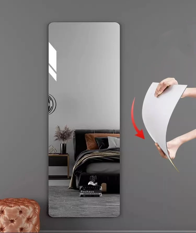 unbreakable acrylic decoration mirror wall decor acrylic plastic sheet  flexible 2mm custom stickers self adhesive wholesale