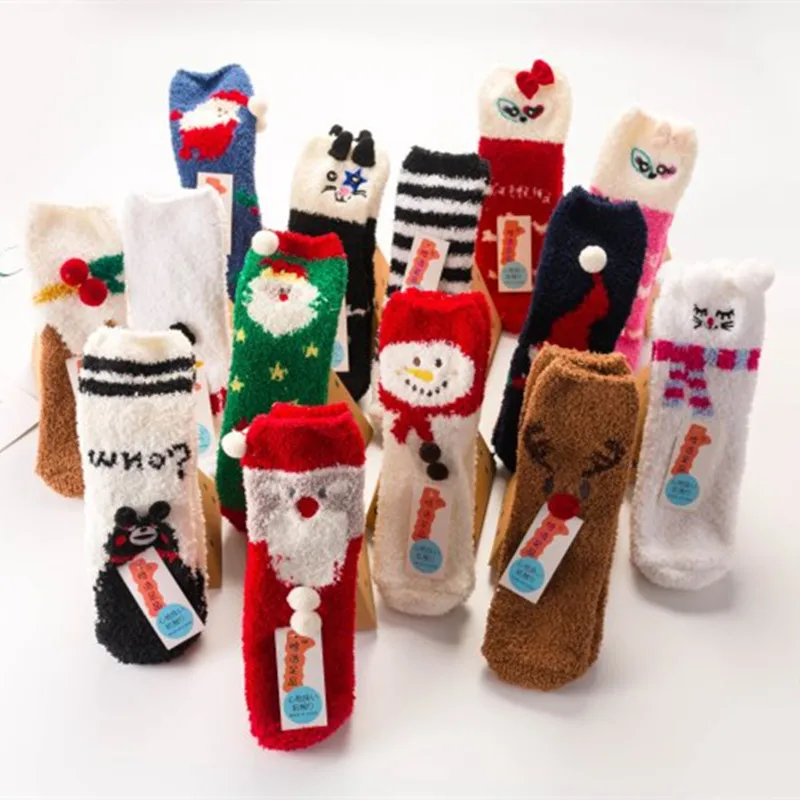 Winter Casual Sock Unisex Funny Christmas Socks Soft Plush Home Slipper Socks