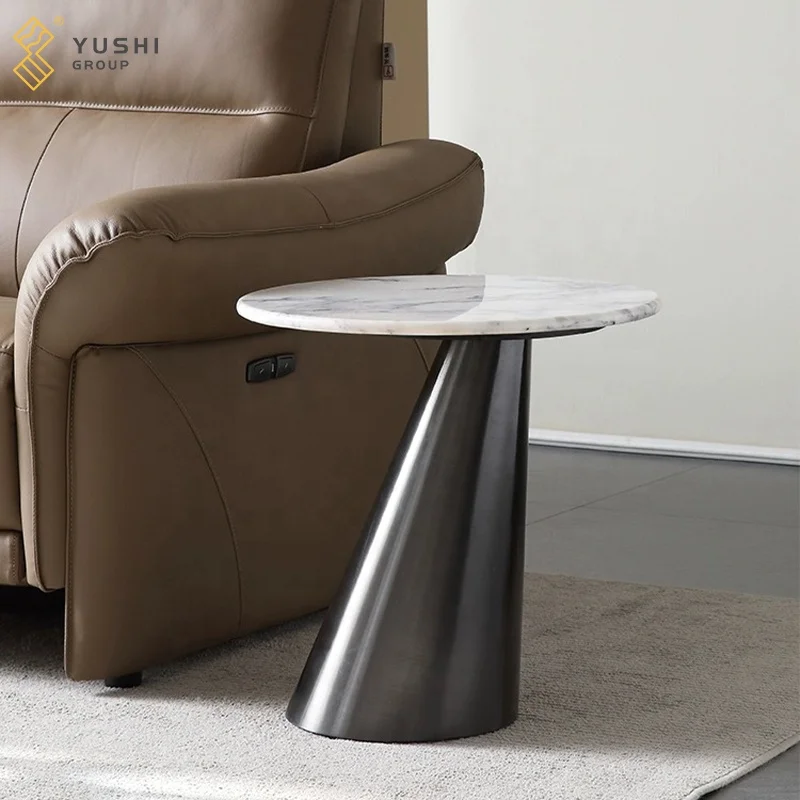 Yushi Group 2024 new high sales Marble tea table light luxury modern metal tea table Living Room furniture coffee table
