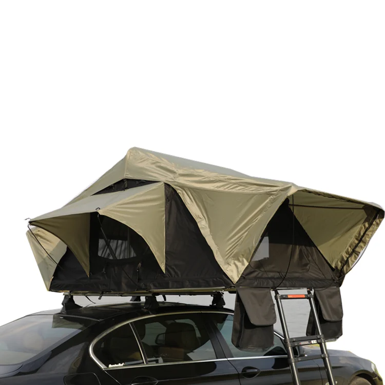 OEM Polycotton Foldable Roof Top Tent Outdoor Quality Soft Shell Waterproof Camping  Rooftop Tent