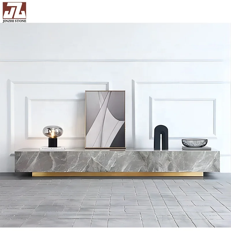 Art Furniture  Farmhouse Decoration Marble TV Cabinet Table Tops Craft Table For Living Room