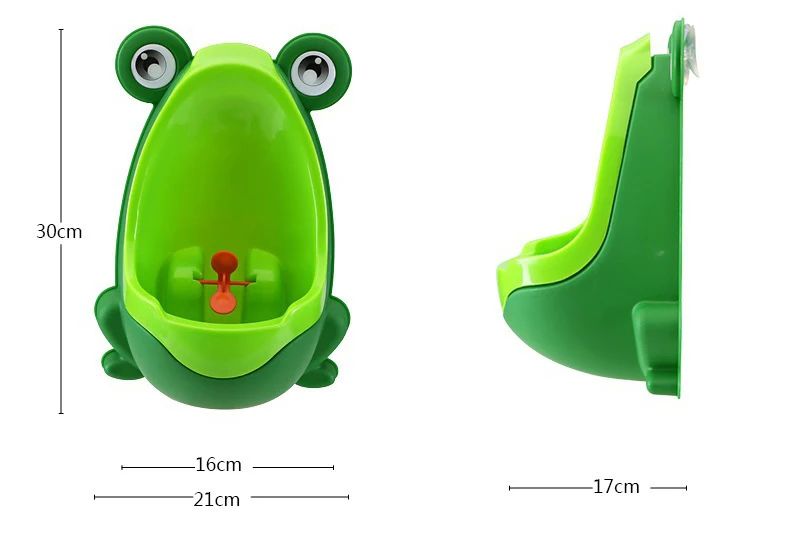 Portable Frog Standing Potty Training Urianl with Aiming Target Toddler Boy Urinal with Suction Cup can be Pasted on the Wall