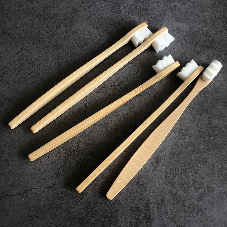 Custom Private Label Biodegradable Bamboo Micro-Nano Charcoal Toothbrush with 20000 Soft Silk Nano Bristles
