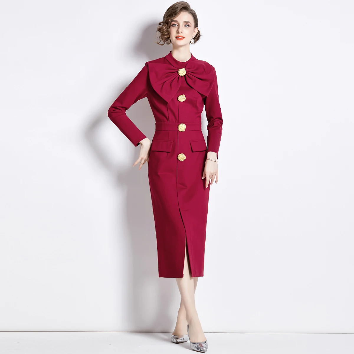 98-1613- Woman Clothes Manufacturer Wholesale Fashion Inspiration Elegant Vintage Lady Floral Evening Casual Dresses