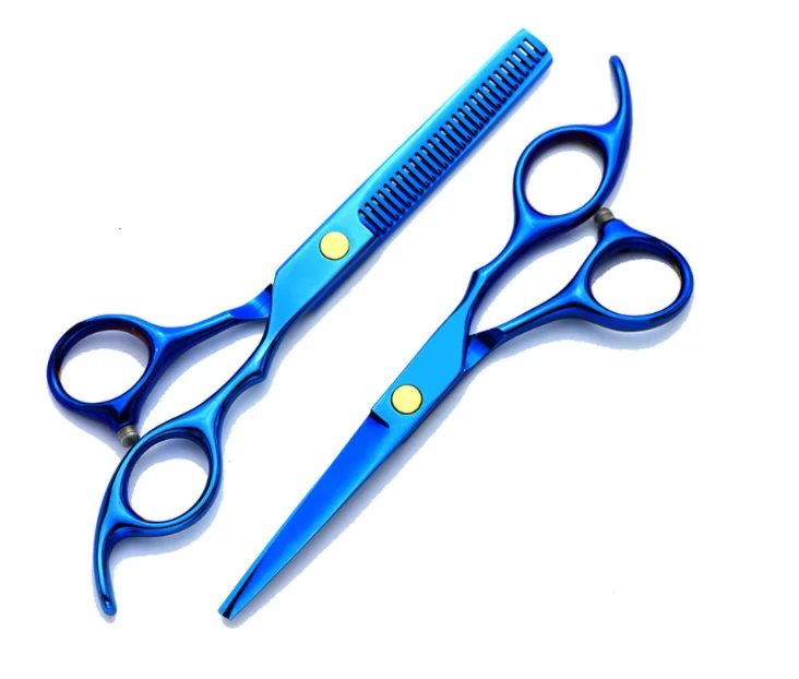 All stainless steel bright light custom color rainbow colored barber hair cutting scissors cutting
