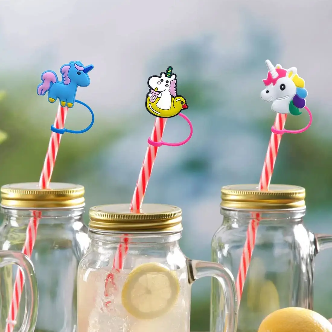reusable  straw toppers Food grade silicone straw cap
