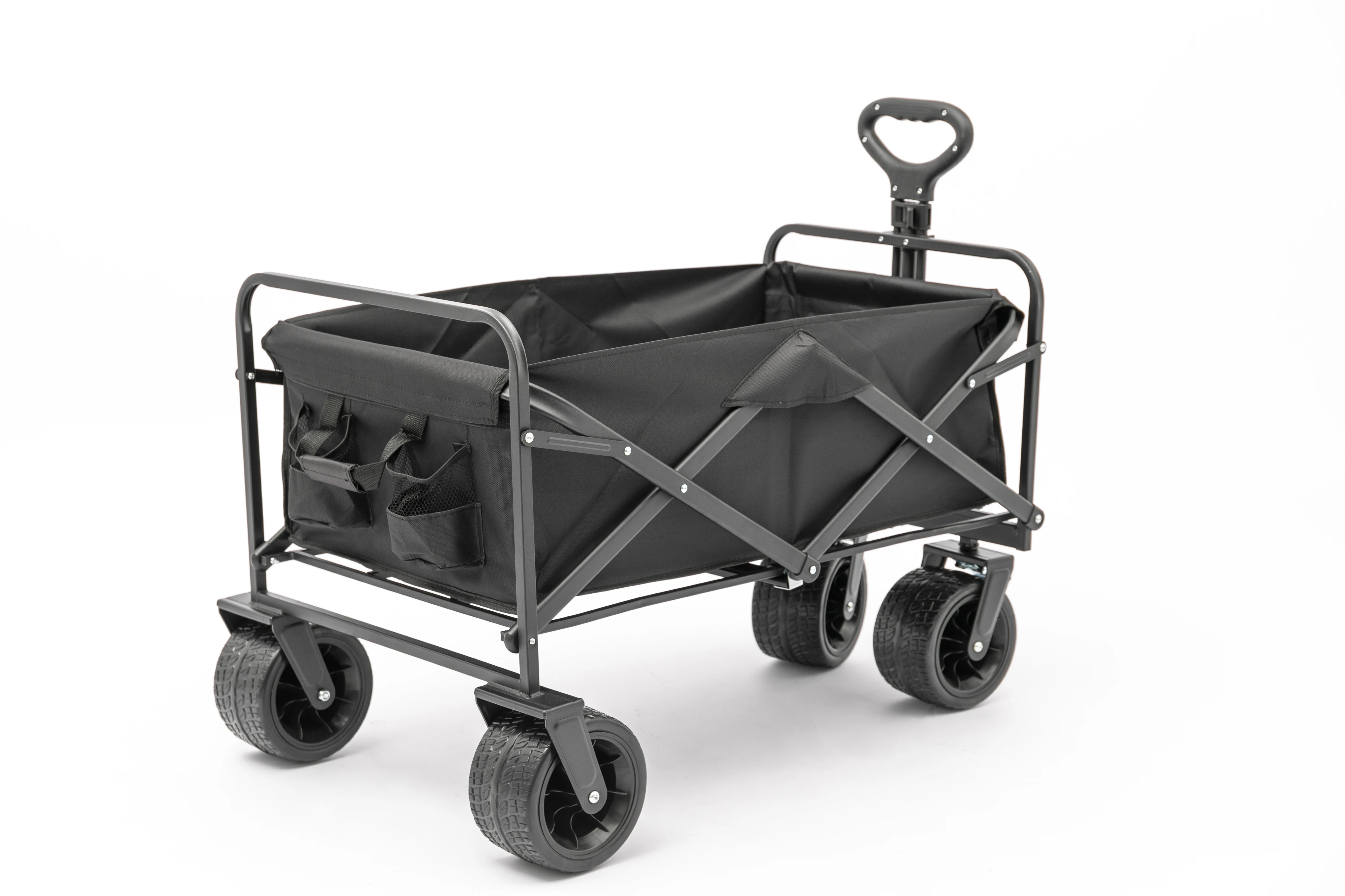 Outdoor Garden Cart Foldable Wagon for Sports, Shopping, Camping,collapsible Cart Tank Wheel Shopping Trolleys Steel with 8 Inch