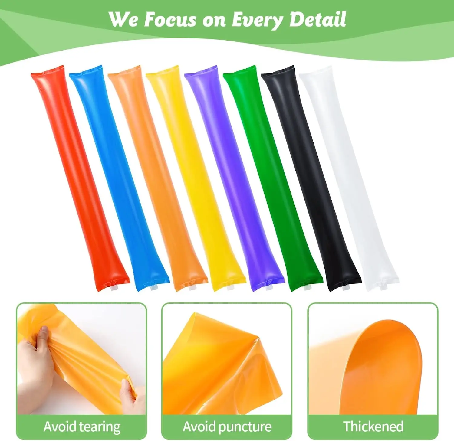 wholesale Custom 60cm Cheering Stick Balloon Inflatable Thunder Bang Clapping Cheers Inflatable Sticks Toys for Sporting Event