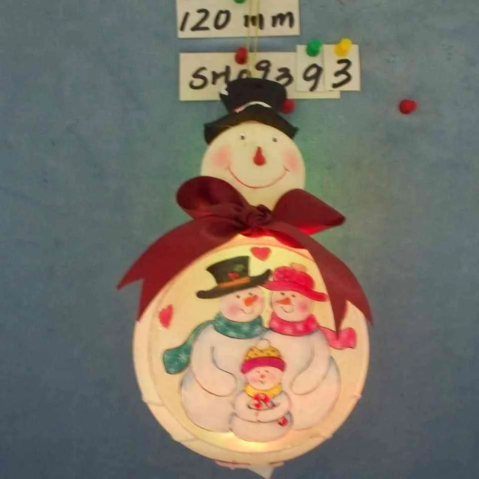 Factory Wholesale 80mm 100mm 120mm Glass Christmas Ball Ornaments Custom Inside-Bottle Painting Snowmen Led Glass Ornament