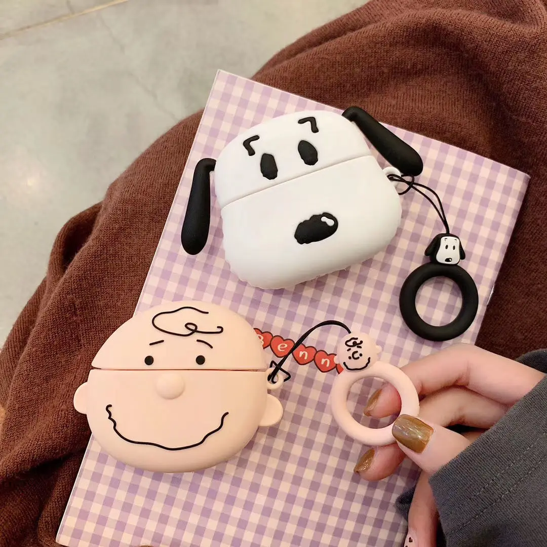 
Silicone cartoon earphone Accessories case wireless Air 1/2 pod snoopy headphone pods pro 2 case earbuds cover cases covers 