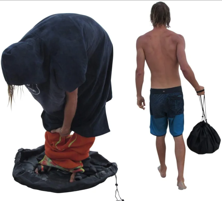 Wetsuit Changing Mat Waterproof Dry Bag Beach Storage Bag with Drawstring for Surfers Watersports Swimming