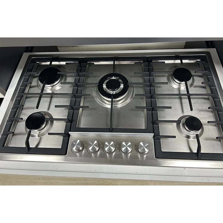 Factory OEM/ODM kitchen built in gas hob counter top gas stove 5 burners stainless steel gas cooktop
