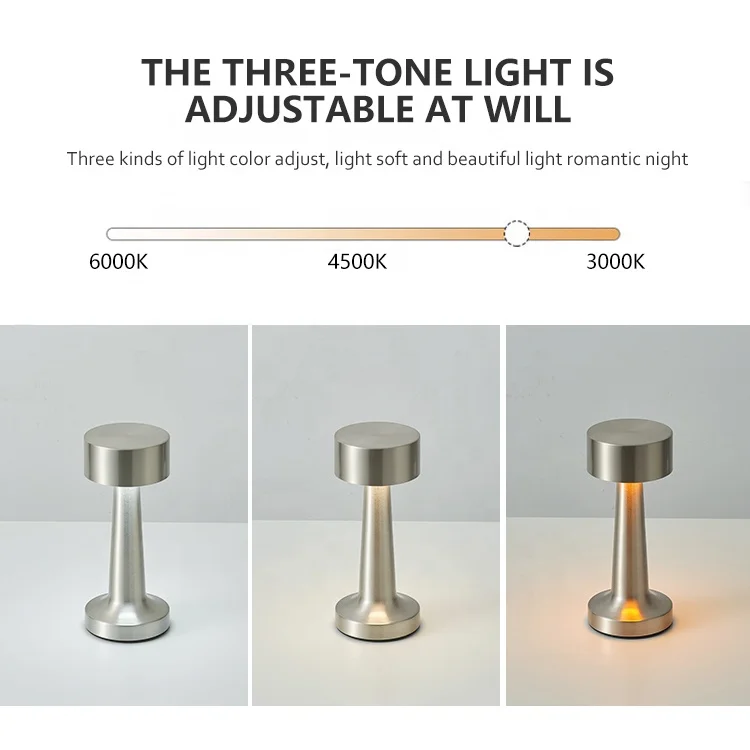Bar Restaurant Metal Table Lamp Touch Rechargeable Desktop Night Light Nordic Metal Retro Decorative Lamp Led Table Lamps